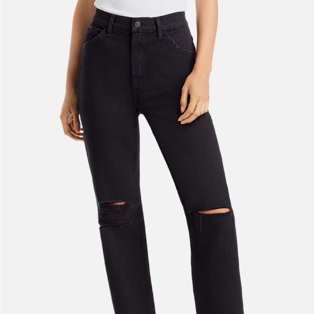 7 For All Mankind Tall Boot Distressed Destroyed Black Bootcut Jean